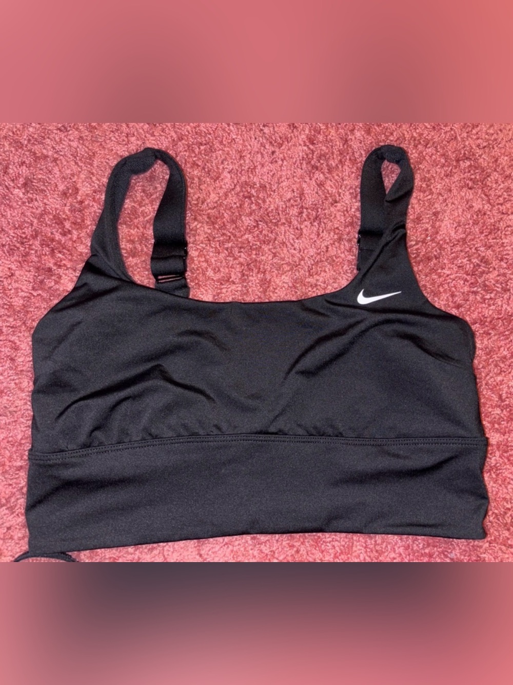 Nike Black Women's Swim Bikini Top with White Swoosh